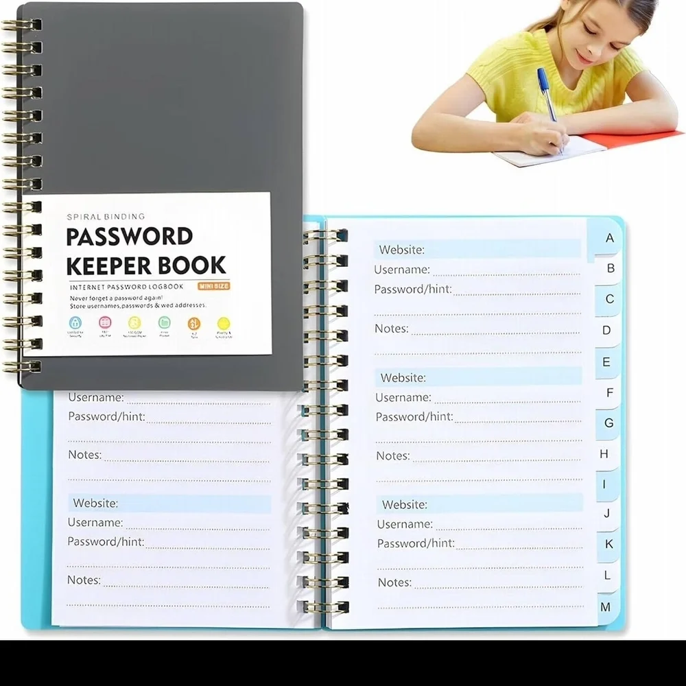 Gray Password Keeper Book